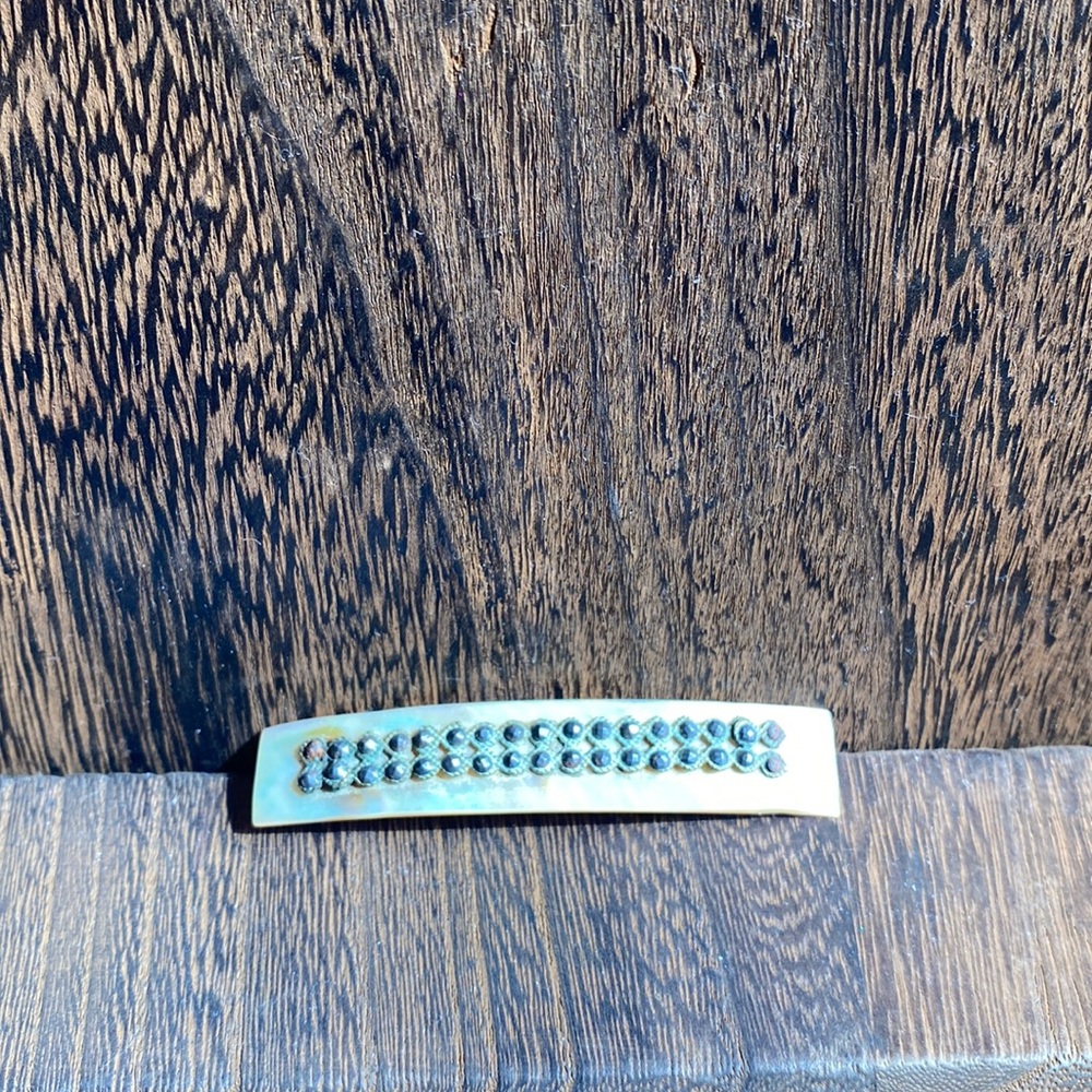 Abelone & silver pin brooch old vintage needs tlc